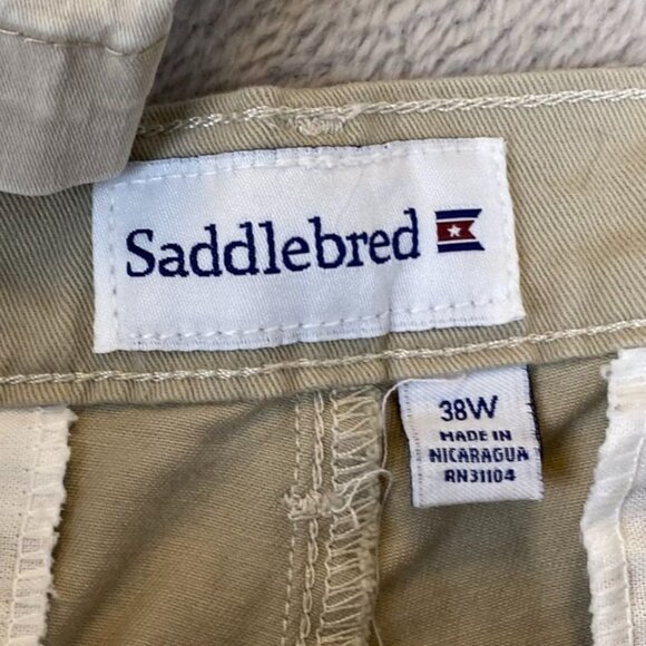 Saddlebred Mens Shorts Bundle 38W Cargo & Flat Front Beige Cotton Blend - Picture 4 of 13